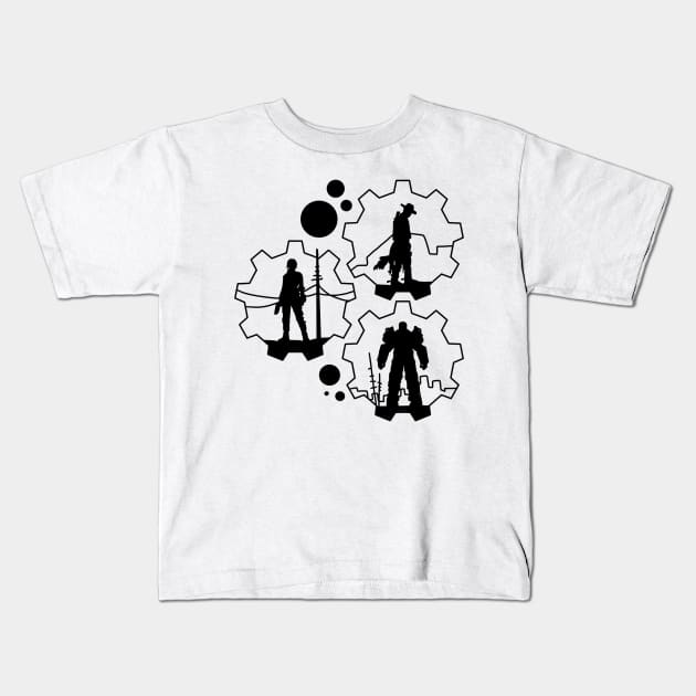 Classic Tattoo styled Lucy, Maximus and Ghoul Kids T-Shirt by Raywolf